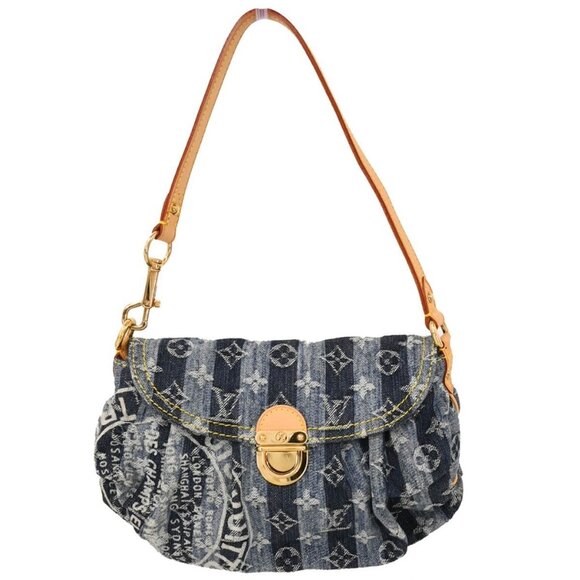 Louis Vuitton Blue Monogram Denim Mini Pleaty Raye Handbag M95333 SR1006 185514 - Picture 1 of 10